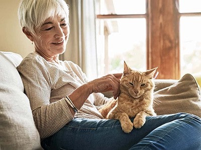 Lady with her cat Lady with her cat